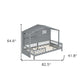 Gray Wood Twin Canopy Bed Frame