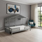 Gray Wood Twin Canopy Bed Frame