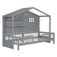 Gray Wood Twin Canopy Bed Frame