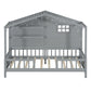 Gray Wood Twin Canopy Bed Frame