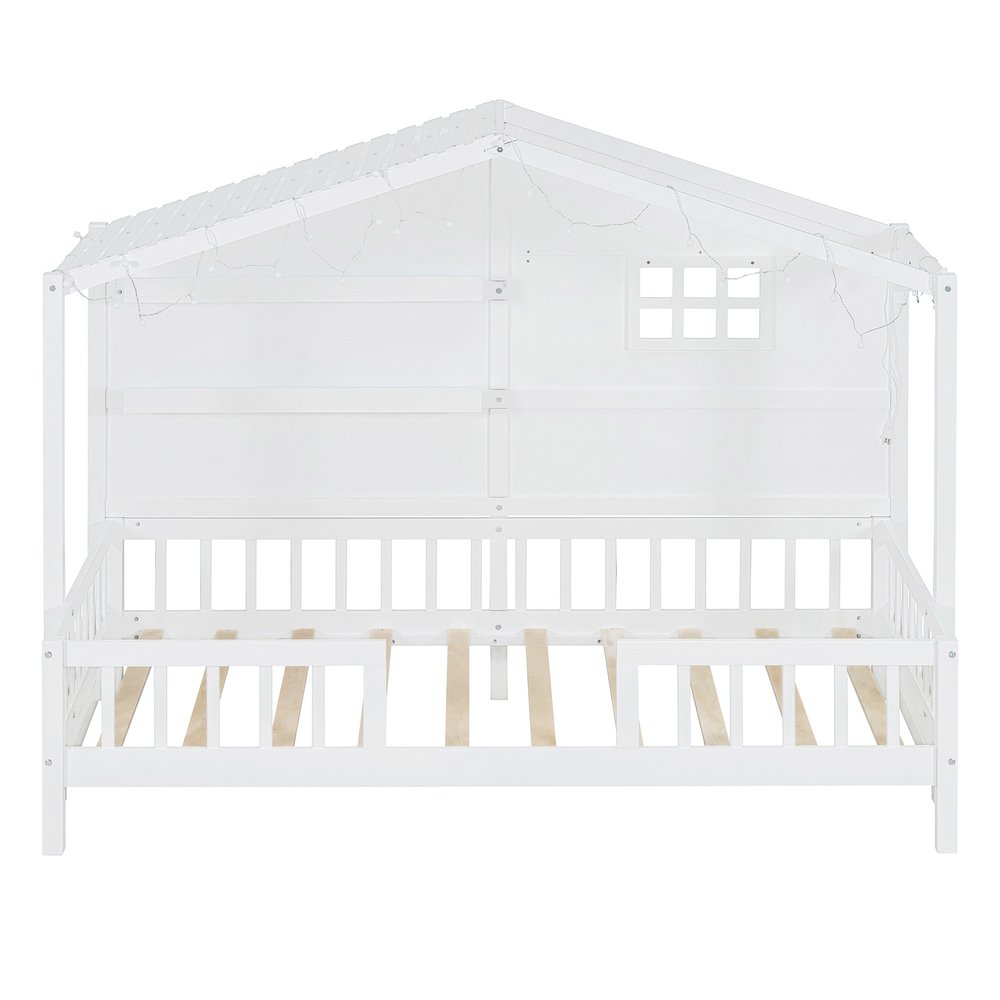 White Wood Twin Canopy Bed Frame