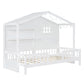White Wood Twin Canopy Bed Frame