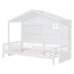 White Wood Twin Canopy Bed Frame