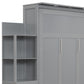 Gray Wood Full Murphy Bed