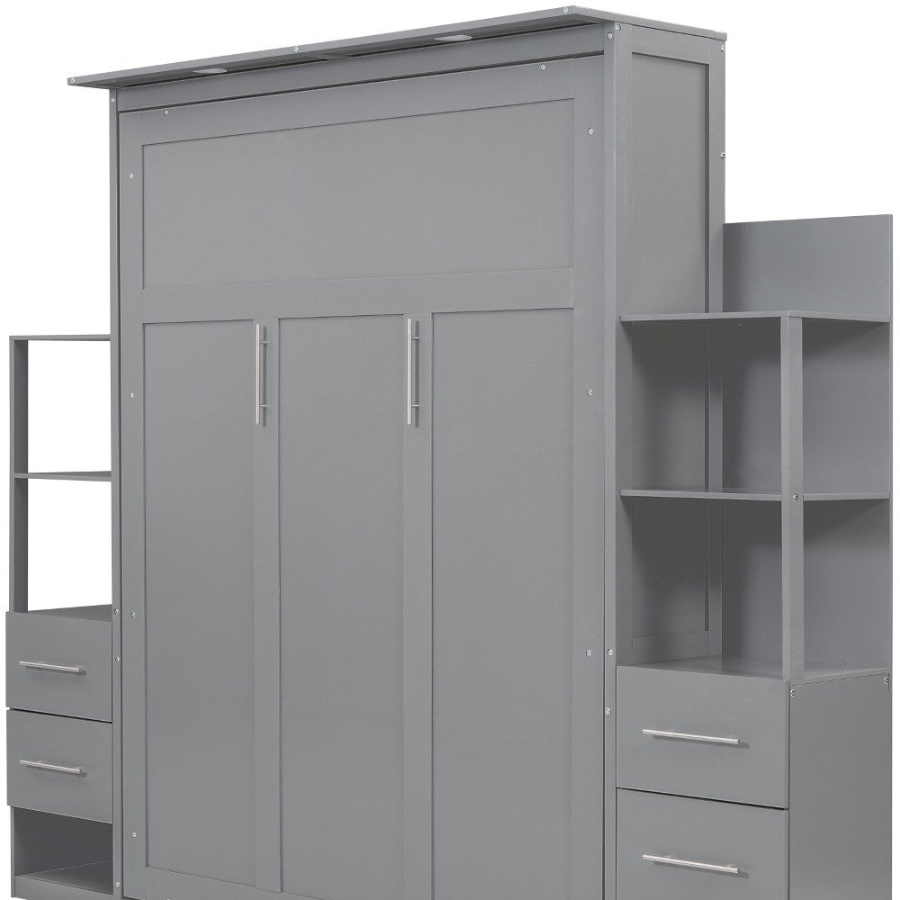Gray Wood Queen Murphy Bed