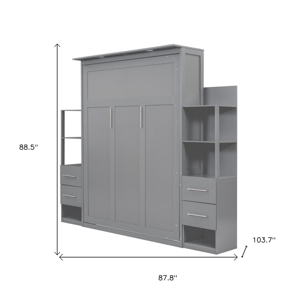 Gray Wood Queen Murphy Bed