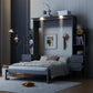 Gray Wood Queen Murphy Bed