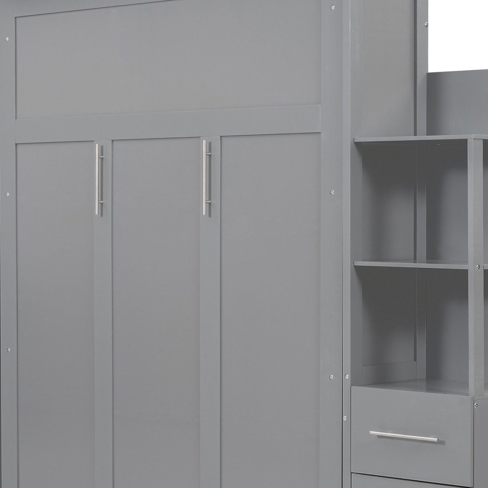 Gray Wood Queen Murphy Bed