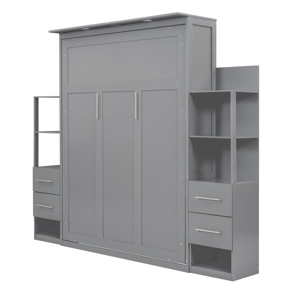 Gray Wood Queen Murphy Bed