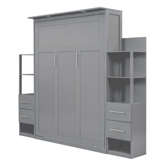 Gray Wood Queen Murphy Bed