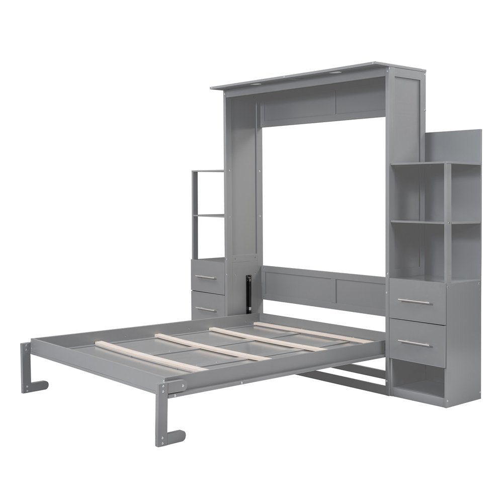 Gray Wood Queen Murphy Bed