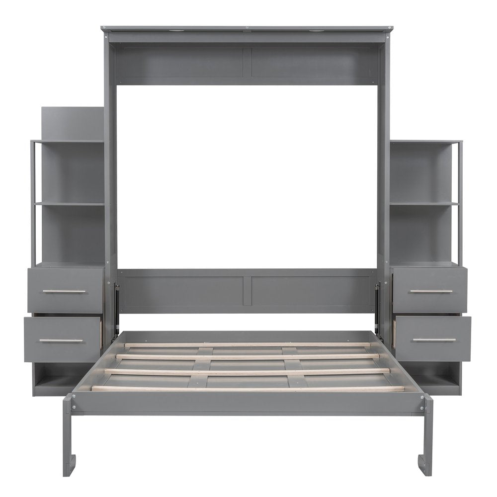 Gray Wood Queen Murphy Bed