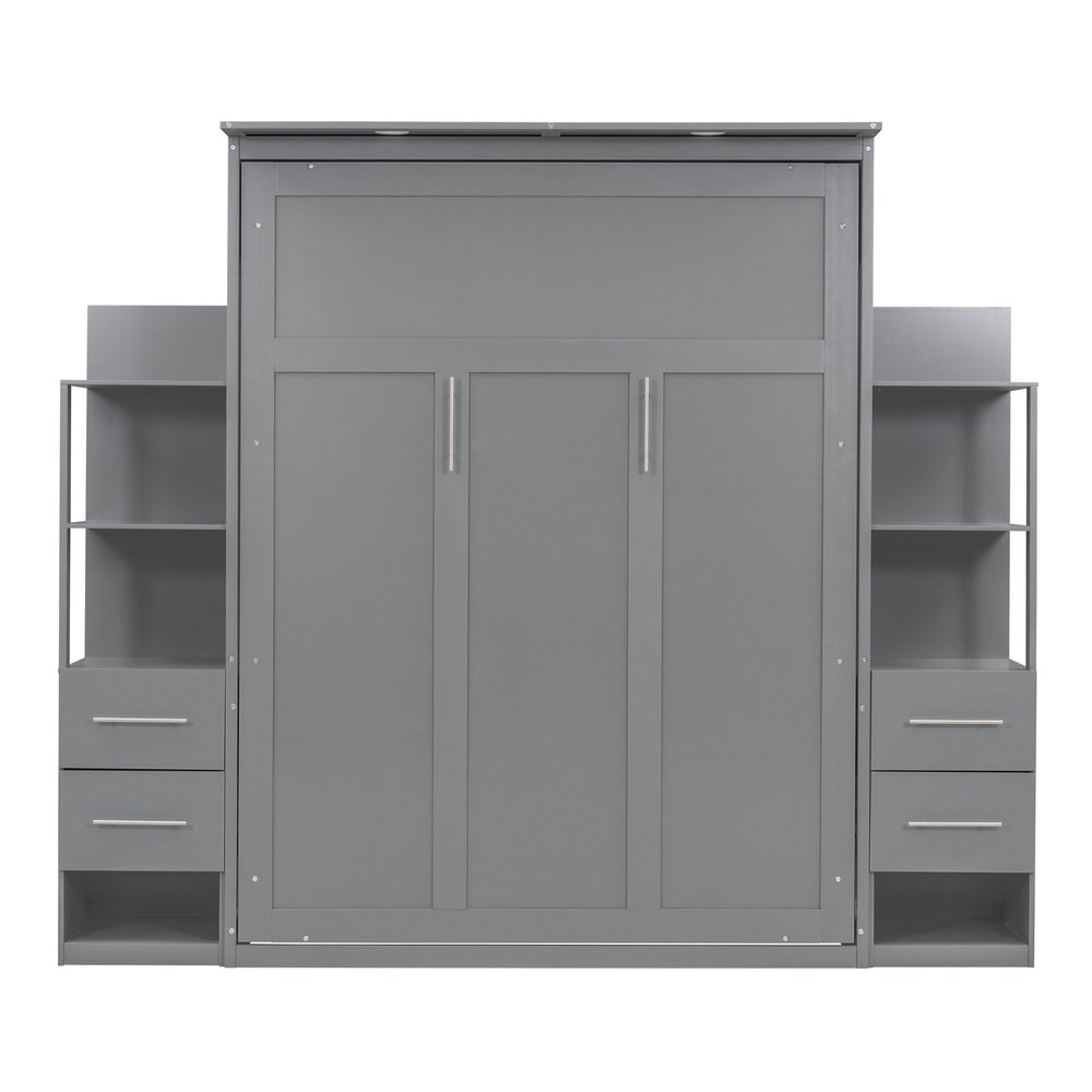 Gray Wood Queen Murphy Bed
