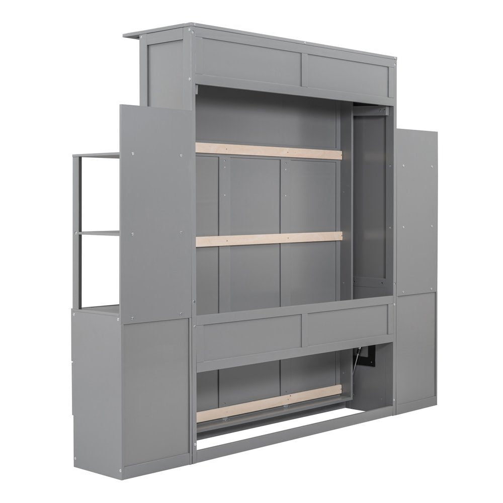 Gray Wood Queen Murphy Bed