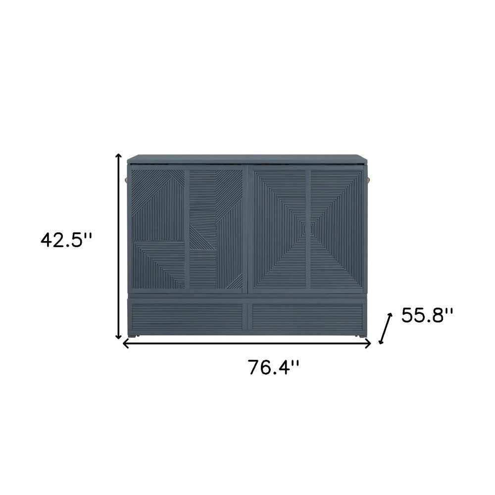 Gray Wood Full Murphy Bed