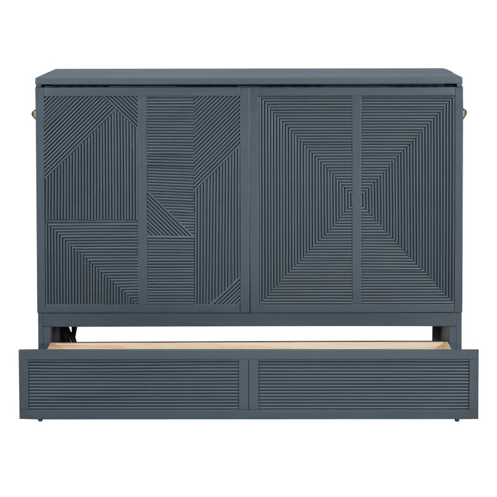 Gray Wood Full Murphy Bed