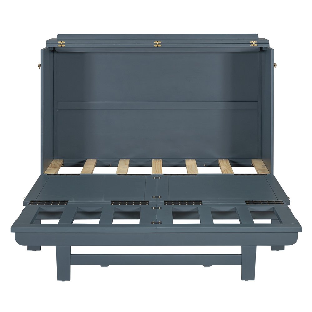 Gray Wood Full Murphy Bed