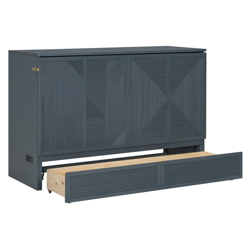 Gray Wood Queen Murphy Bed