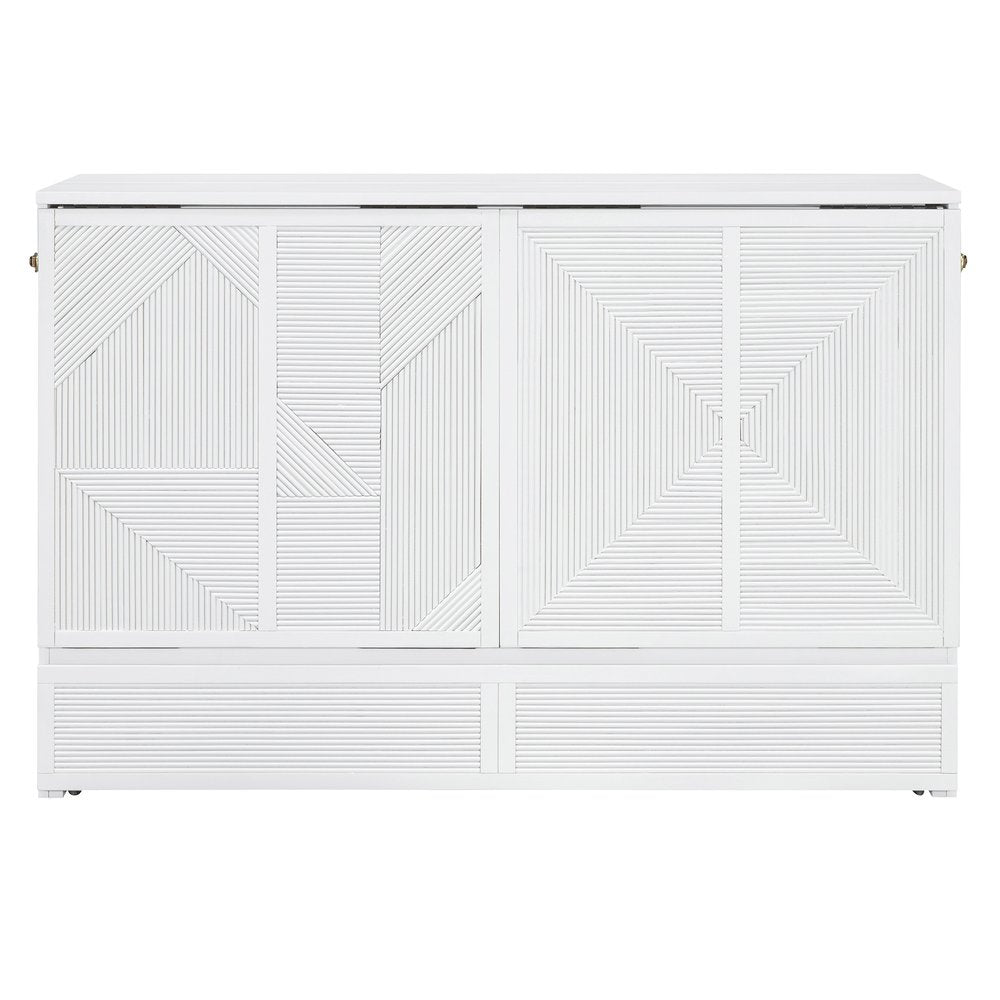 White Wood Queen Murphy Bed