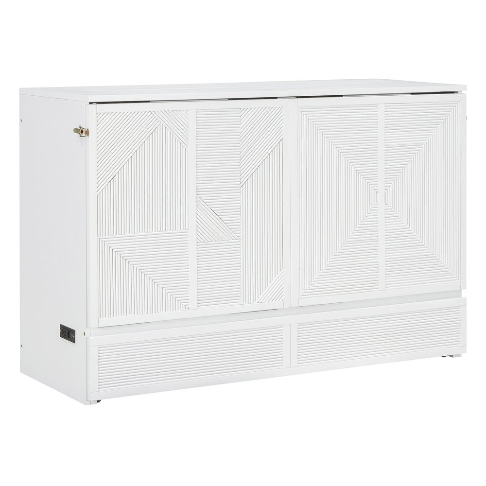 White Wood Queen Murphy Bed