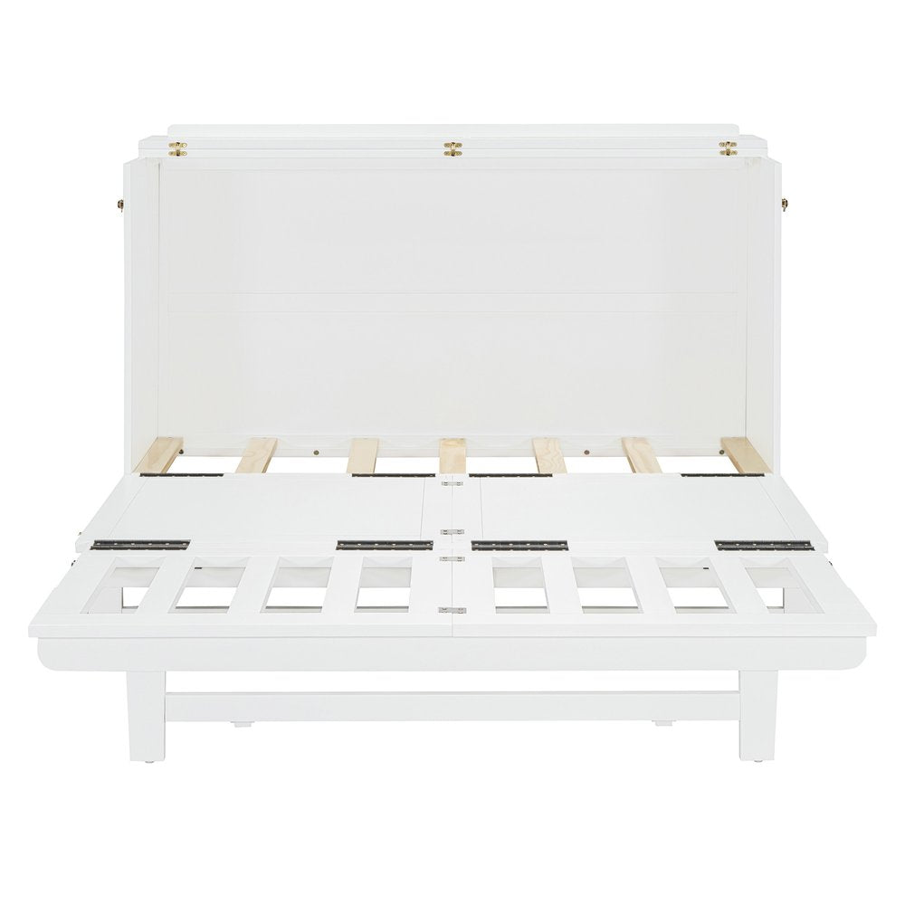 White Wood Queen Murphy Bed