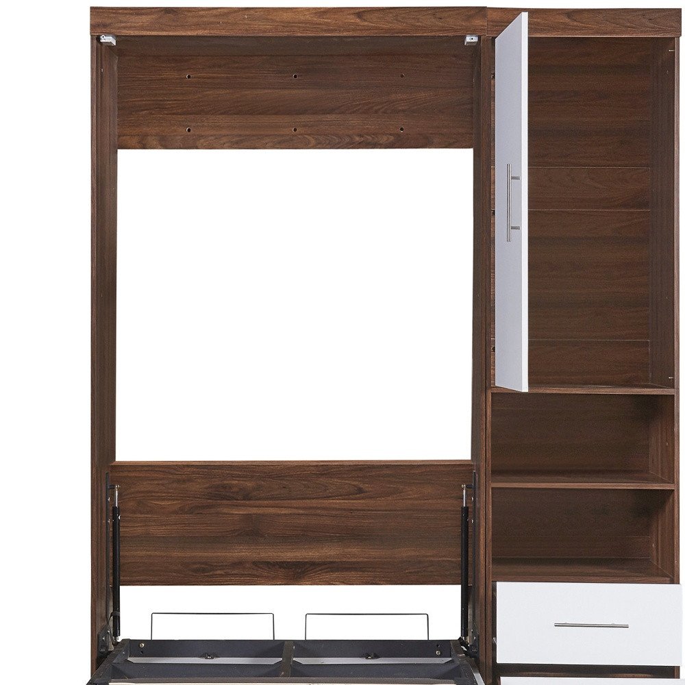 White Wood Twin Murphy Bed