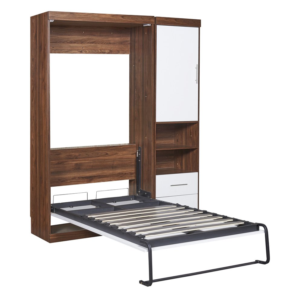 White Wood Twin Murphy Bed