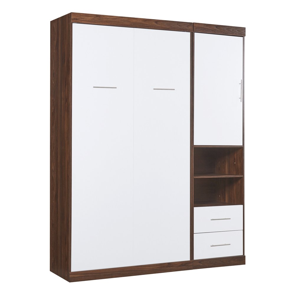 White Wood Twin Murphy Bed