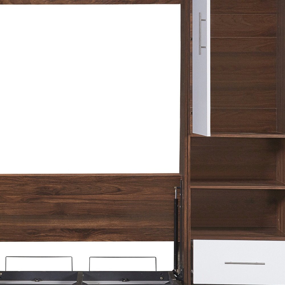 White Wood Twin Murphy Bed