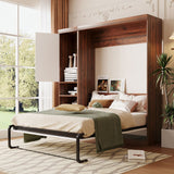 White Wood Full Murphy Bed