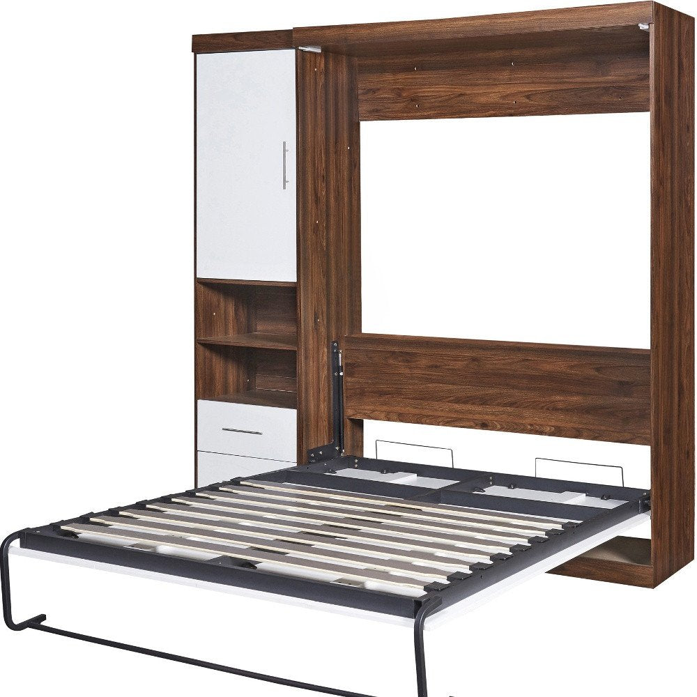 White Wood Full Murphy Bed