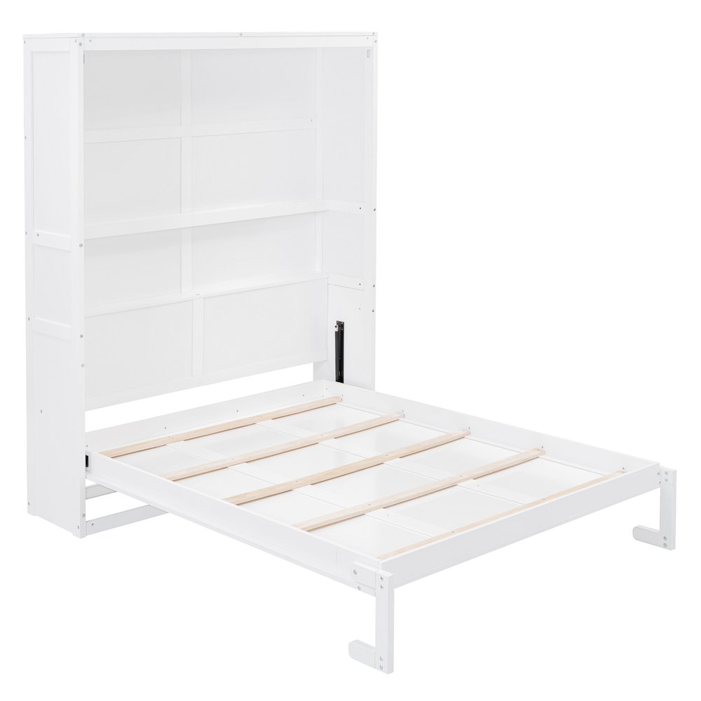 White Wood Queen Murphy Bed