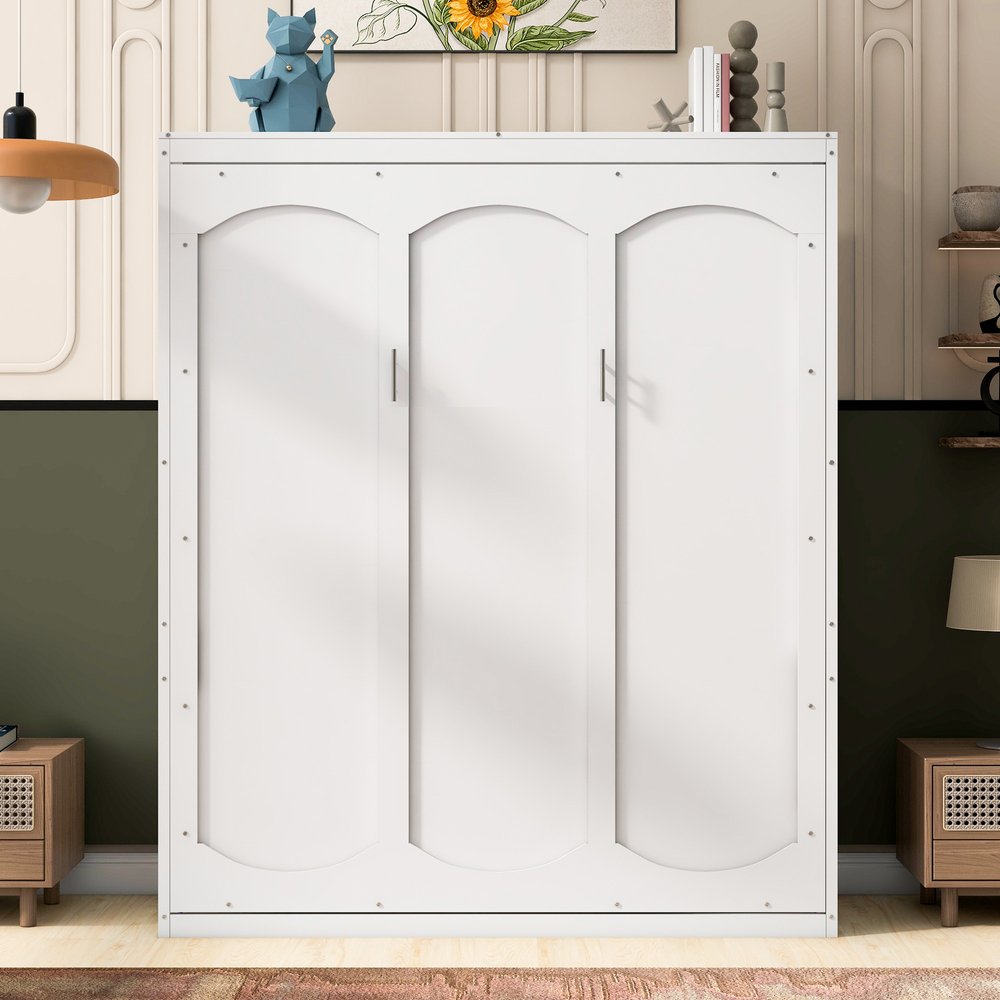 White Wood Queen Murphy Bed