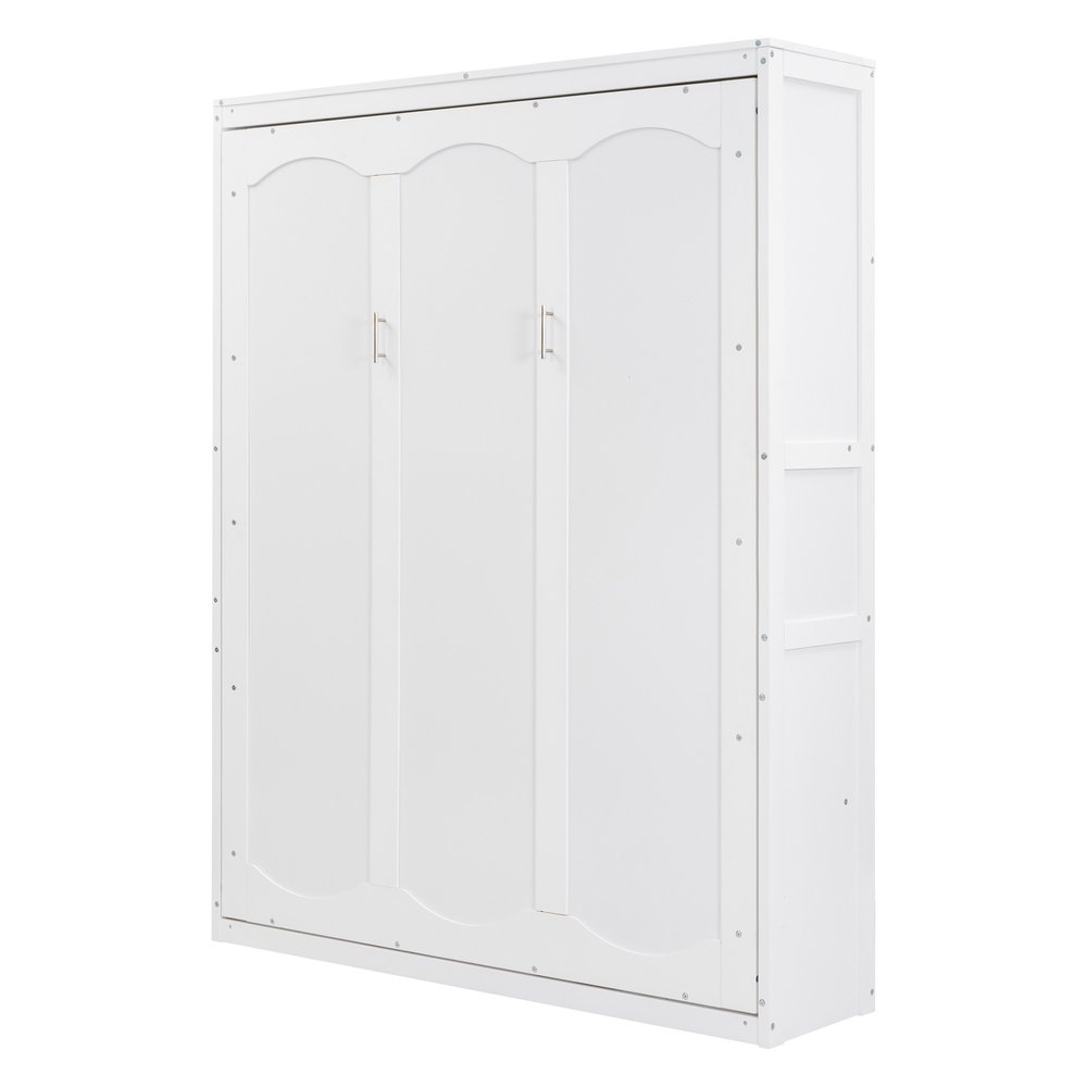 White Wood Queen Murphy Bed