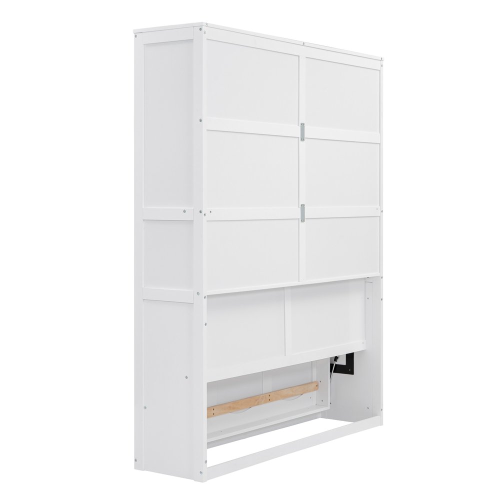 White Wood Queen Murphy Bed