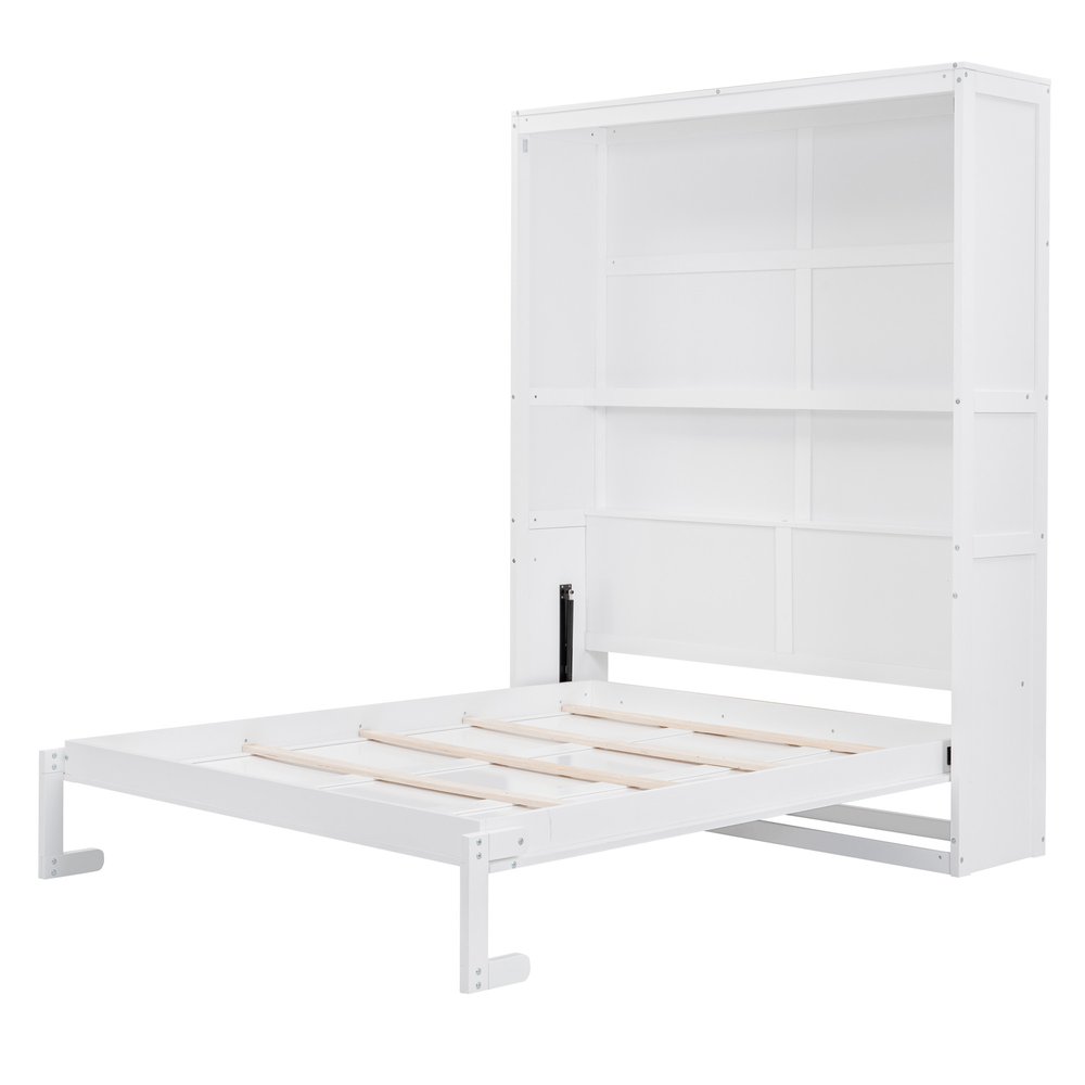 White Wood Queen Murphy Bed