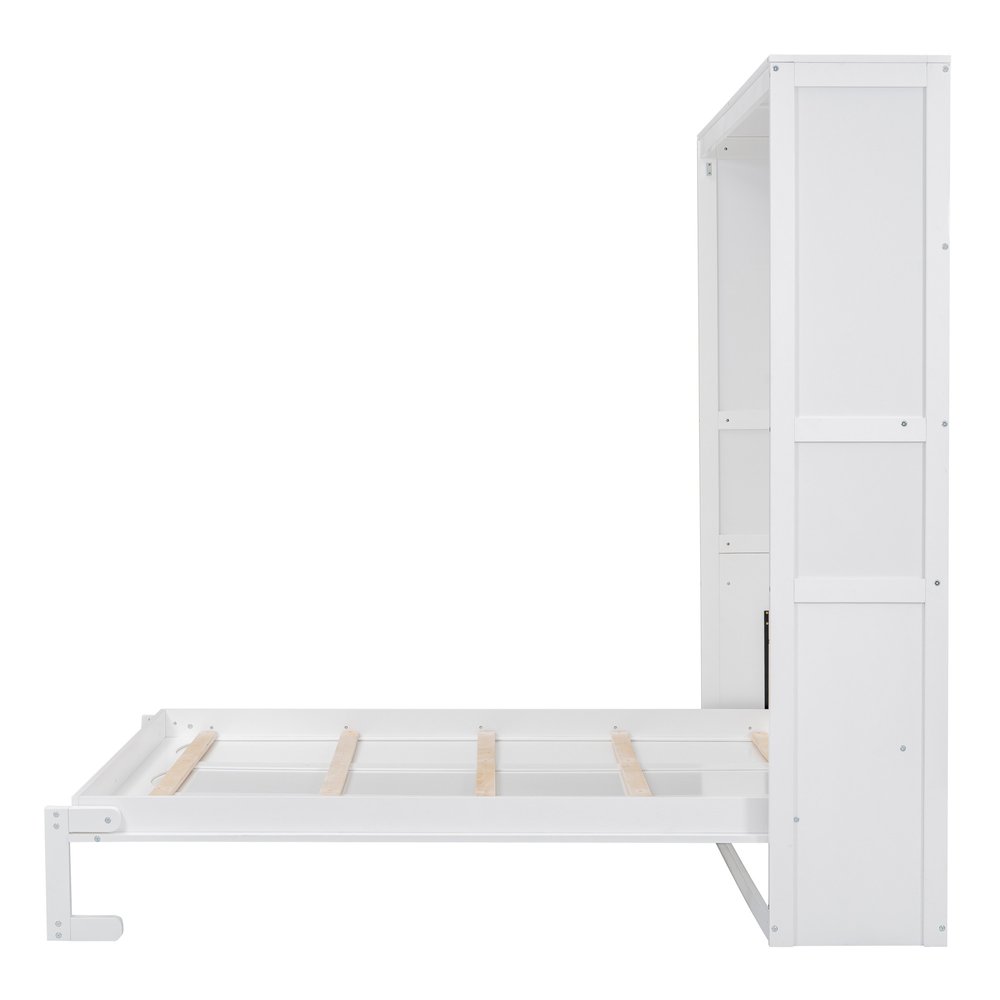 White Wood Queen Murphy Bed