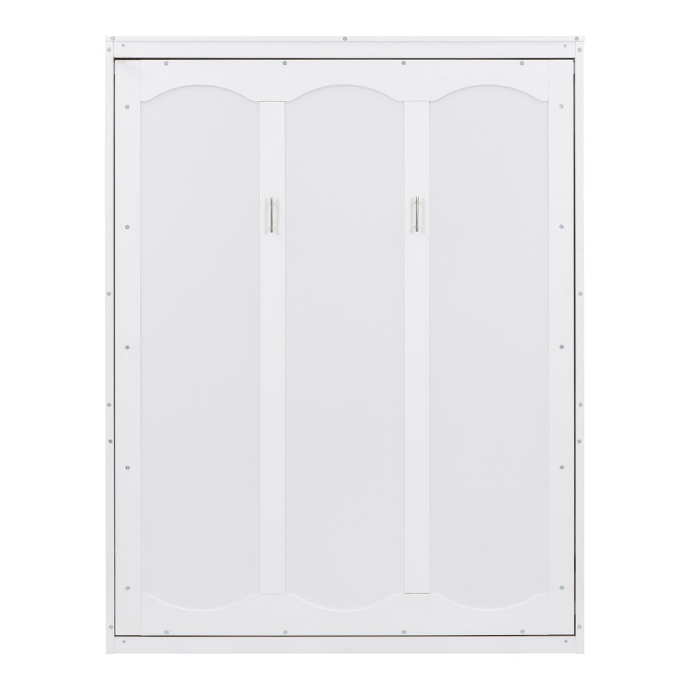 White Wood Queen Murphy Bed