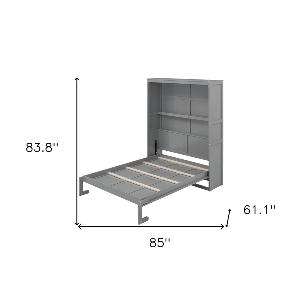 Gray Wood Full Murphy Bed