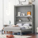Gray Wood Full Murphy Bed