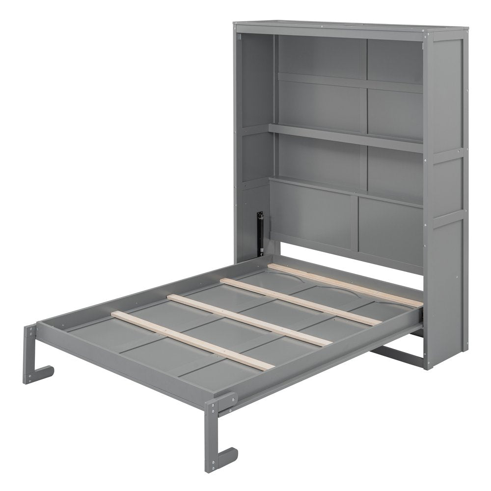 Gray Wood Full Murphy Bed