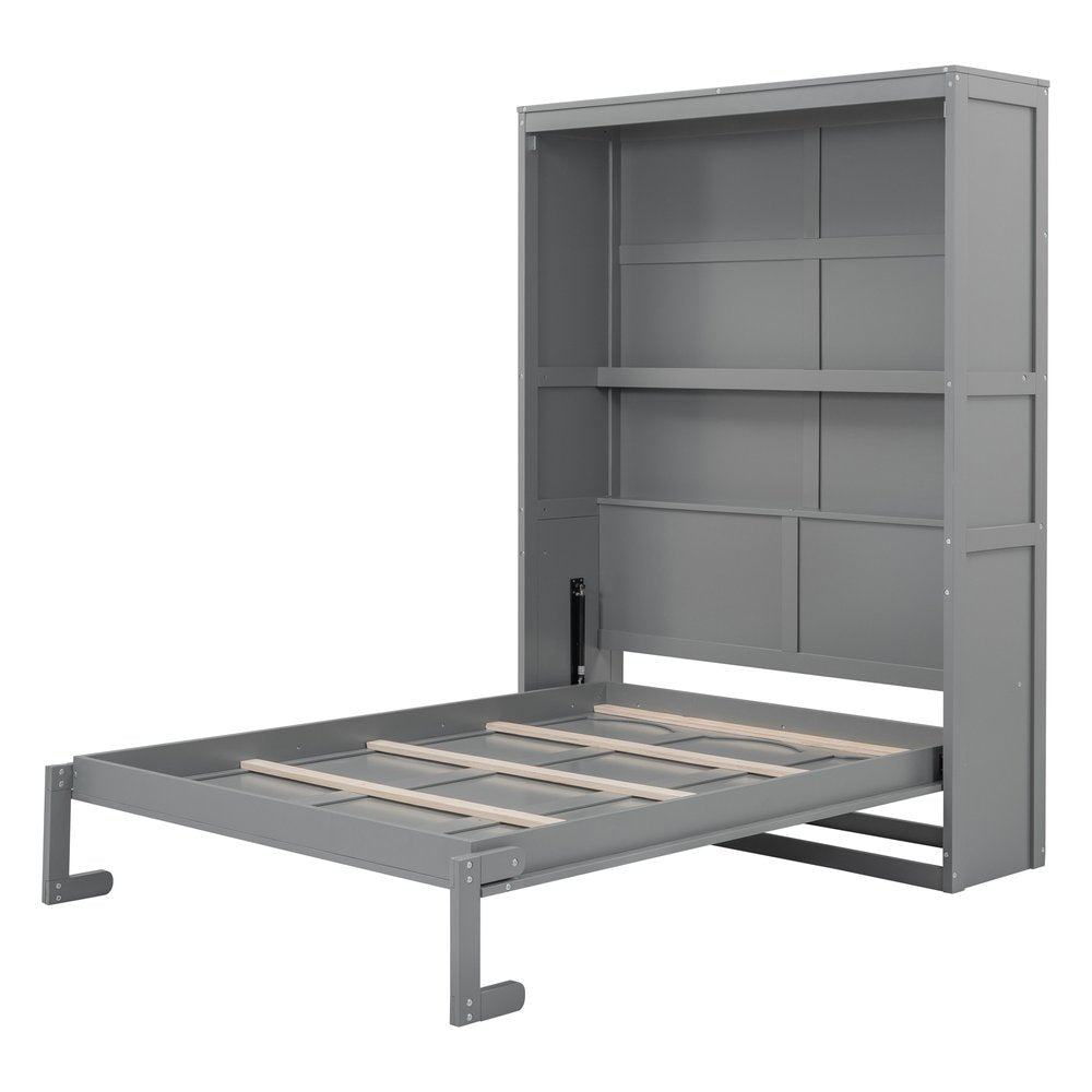 Gray Wood Full Murphy Bed