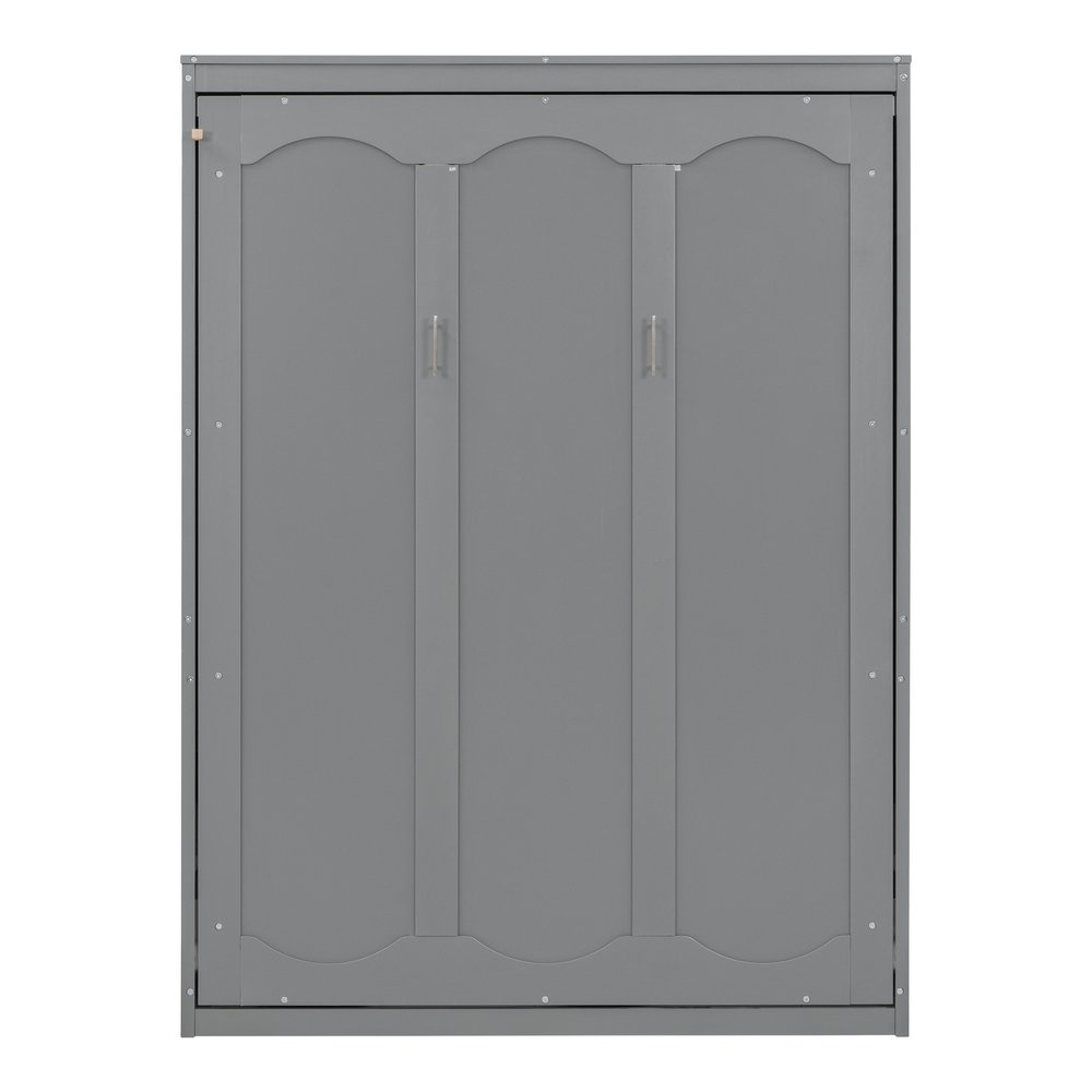 Gray Wood Full Murphy Bed