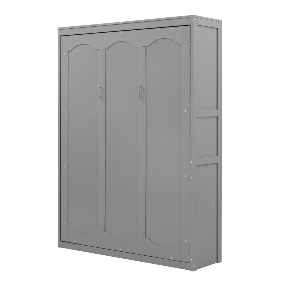 Gray Wood Full Murphy Bed