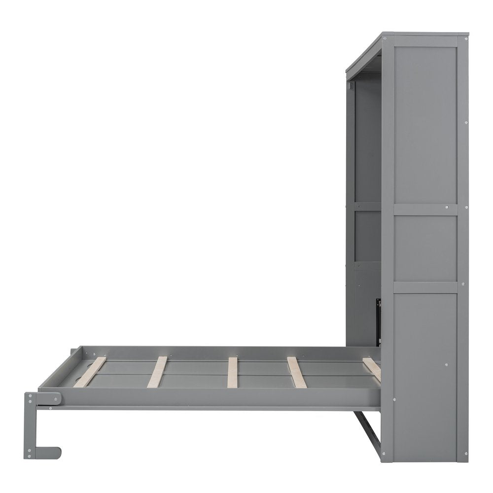 Gray Wood Queen Murphy Bed