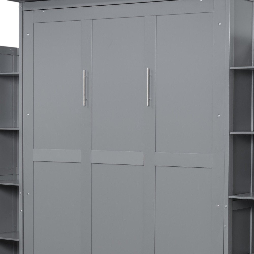 Gray Wood Queen Murphy Bed