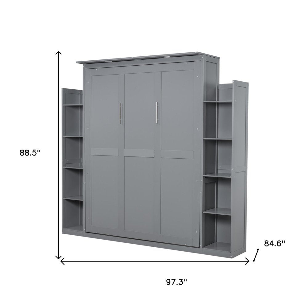 Gray Wood Queen Murphy Bed