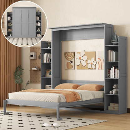 Gray Wood Queen Murphy Bed