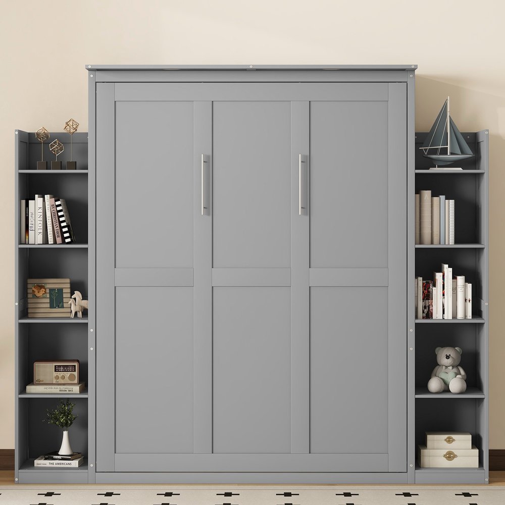 Gray Wood Queen Murphy Bed