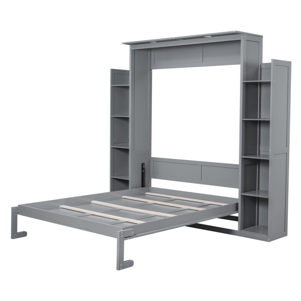 Gray Wood Queen Murphy Bed